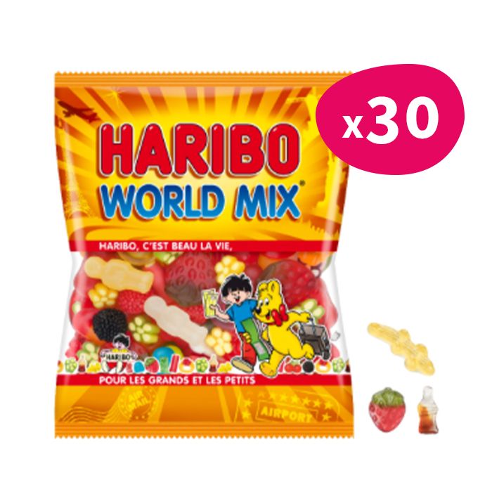 Haribo World Mix Sachet vrac 2kg - Bonbon Haribo, bonbon au kilo ou en vrac  - Bonbix